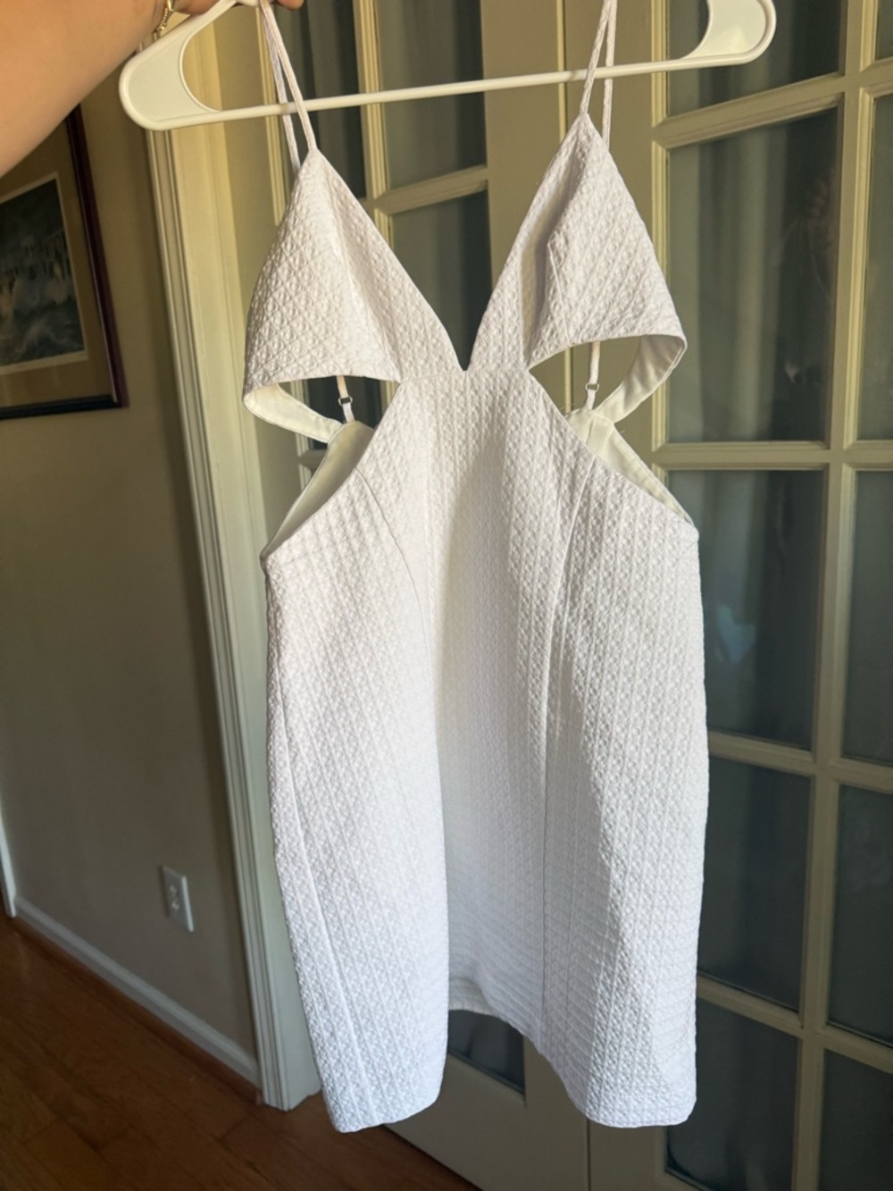 Zara White Cutout Mini Dress with Thin Straps